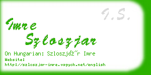 imre szloszjar business card